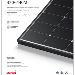 LONG-0006 Photovoltaic module 430 W LONGI LR5-54HTH-430M - black HALF-CELL frame