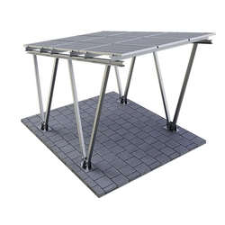 Loodsen / Carport W1 met PV-opbouw (indeling 3 module verticaal L> 1960mm)