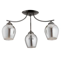 Lustre AF Riki 3 ampoules E27 X 60W métal et verre