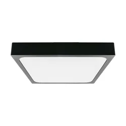 Luzes de domo quadradas LED - Preto - 295mm - IP44 - 24W - 2400 Lúmens - 6500K