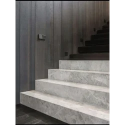 Lyse halvmatte grå trappefliser 100x30 LINE - trappesæt
