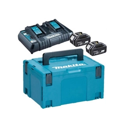 Makita 2xBL1840+DC18RD+MakPac3 akumuliatoriaus ir įkroviklio rinkinys 18 V | 4 Ah