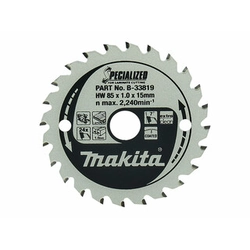 Makita circular saw blade 85 x 15 mm | number of teeth: 24 db | cutting width: 1 mm