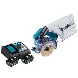 Makita DCC500RTE aku teemantlõikur 18 V | 125 mm x 20 mm | Lõikamine m. 40 mm | Süsinikharjadeta | 2 x 5 Ah aku + laadija | Pappkarbis