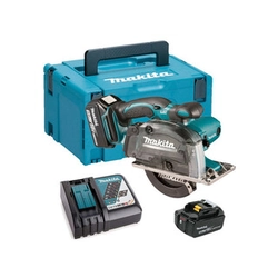 Makita DCS552RTJ akkus fémvágó körfűrész 18 V | 136 mm | Vágási mélység 50,5 mm | Szénkefés | 2 x 5 Ah akku + töltő | MakPac-ban