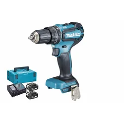 Makita DDF483RAJ Akku-Bohrschrauber mit Bohrfutter 18 V | 21 Nm/40 Nm | Kohlebürste | 2 x 2 Ah Akku + Ladegerät | im MakPac