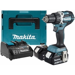 Makita DDF484RTJ cordless drill driver with chuck 18 V | 30 Nm/60 Nm | Carbon Brushless | 2 x 5 Ah battery + charger | in MakPac