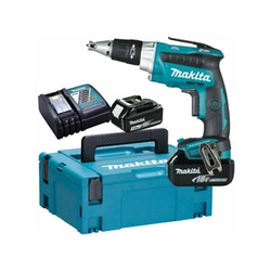 Makita DFS250RFJ akumulatora skrūvgriezis ar dziļuma atduri 18 V | Oglekļa brushless | 2 x 3 Ah akumulators + lādētājs | pakalpojumā MakPac