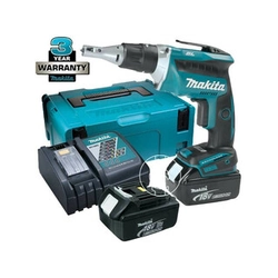 Makita DFS452RFJ akumulatora skrūvgriezis ar dziļuma atduri 18 V | Oglekļa brushless | 2 x 3 Ah akumulators + lādētājs | pakalpojumā MakPac