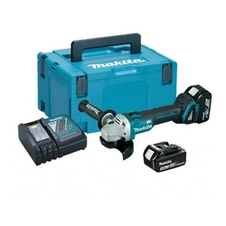 Makita DGA504RFJ akkus sarokcsiszoló 18 V | 125 mm | 8500 RPM | Szénkefementes | 2 x 3 Ah akku + töltő | Kofferben