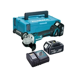 Makita DGA504RMJ акумуляторна кутова шліфувальна машина 18 V | 125 мм | 8500 RPM | Карбонова безщітка | 2 x 4 Ач акумулятор + зарядний пристрій | в MakPac