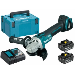 Makita DGA506RTJ haakse accuslijper 18 V | 125 mm | 8500 RPM | Koolborstelloos | 2 x 5 Ah-accu + lader | in MakPac