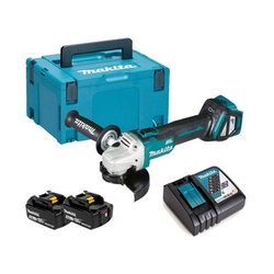 Makita DGA511RFJ akumulátorová úhlová bruska 18 V | 125 mm | 3000 až 8500 RPM | Carbon Brushless | 2 x 3 Ah baterie + nabíječka | V kufru