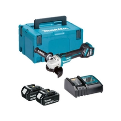 Makita DGA513RTJ amoladora angular inalámbrica 18 V | 125 mm | 3000 a 8500 RPM | Sin escobillas de carbono | 2 x 5 Ah batería + cargador | en MakPac