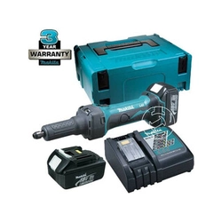 Makita DGD800RFJ акумуляторна пряма шліфувальна машина 18 V | Вугільна щітка | 2 x 3 Ач акумулятор + зарядний пристрій | в MakPac