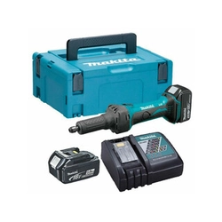 Makita DGD800RTJ акумуляторна пряма шліфувальна машина 18 V | 6 мм | Вугільна щітка | 2 x 5 Ач акумулятор + зарядний пристрій | в MakPac