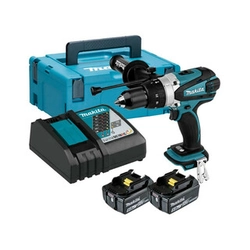 Makita DHP458RTJ akumulatorowa wiertarka udarowa 18 V | 58 Nm/91 Nm | 1,5 - 13 mm | Szczotka węglowa | 2 x 5 Akumulator Ah + ładowarka | w MakPacu