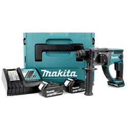 Makita DHR202RTJ akkus fúró-vésőkalapács 18 V | 2 J | Betonban 20 mm | 3,2 kg | Szénkefés | 2 x 5 Ah akku + töltő | MakPac-ban