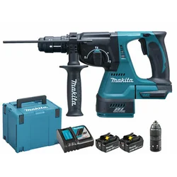 Makita DHR243RFJ akumulátorová příklepová vrtačka 18 V | 2 J | V betonu 24 mm | 3,4 kg | Carbon Brushless | 2 x 3 Ah baterie + nabíječka | v MakPac