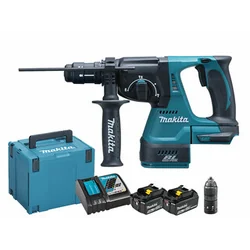 Makita DHR243RTJ акумуляторна перфораторна дриль 18 V | 2 J | В бетоні 24 мм | 3,4 кг | Карбонова безщітка | 2 x 5 Ач акумулятор + зарядний пристрій | в MakPac