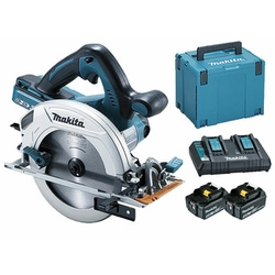 Makita DHS710PT2J akumulátorová kotúčová píla 2 x 18 V | Pílový kotúč 190 mm x 30 mm | Rezanie max. 68,5 mm | Uhlíková kefa | 2 x 5 Ah batéria + nabíjačka | v MakPac