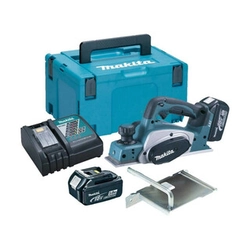 Makita DKP180RTJ akumulátorový hoblík 18 V | 82 mm | Uhlíková kefa | 2 x 5 Ah batéria + nabíjačka | v MakPac