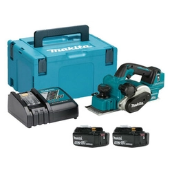 Makita DKP181RTJ akumulatora ēvele 18 V | 82 mm | Oglekļa brushless | 2 x 5 Ah akumulators + lādētājs | pakalpojumā MakPac