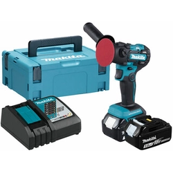 Makita DPV300RTJ akumulátorová leštička 18 V | 50 mm/75 mm | Carbon Brushless | 2 x 5 Ah batéria + nabíjačka | v MakPac