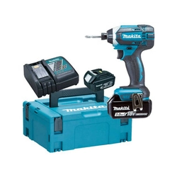 Makita DTD152RFJ akumulátorový rázový uťahovák s držiakom bitov 18 V | 165 Nm | 1/4 palcov | Uhlíková kefa | 2 x 3 Ah batéria + nabíjačka | v MakPac