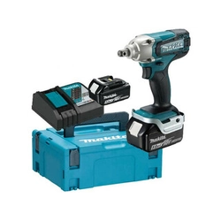 Makita DTW190RTE akumulátorový rázový uťahovák 18 V | 190 Nm | 1/2 palcov | Uhlíková kefa | 2 x 5 Ah batéria + nabíjačka | V kufri