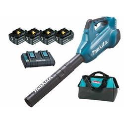 Makita DUB362PT4 akkus lombfúvó 2 x 18 V | 54 m/s | Szénkefementes | 4 x 5 Ah akku + töltő | Kartondobozban