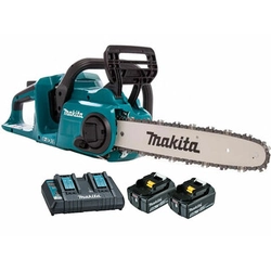 Makita DUC353PT2 bezvadu motorzāģis 2 x 18 V|350 mm | Oglekļa brushless |2 x 5 Ah akumulators + lādētājs | Kartona kastē