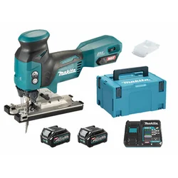 Makita JV001GD201 akkus dekopírfűrész 40 V | 135 mm | Szénkefementes | 2 x 2,5 Ah akku + töltő | MakPac-ban