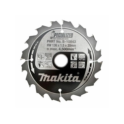 Makita körfűrészlap 136 x 20 mm | fogszám: 16 db | vágásszélesség: 1,5 mm