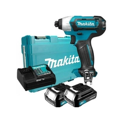 Makita TD110DSME akkus ütvecsavarozó bitbefogással 10,8 V/12 V | 110 Nm | 1/4 bit | Szénkefés | 2 x 4 Ah akku + töltõ | Kofferben