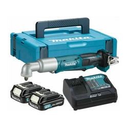 Makita TL064DSAJ draadloze hoekslagschroevendraaier 12 V | 60 Nm | 1/4 inch | Koolborstel | 2 x 2 Ah-accu + lader | in MakPac