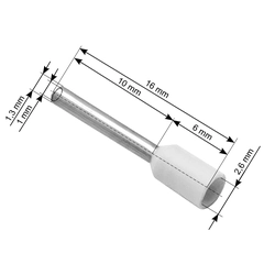 Manchon de connecteur isolé 0,5/10 blanc 100 pcs