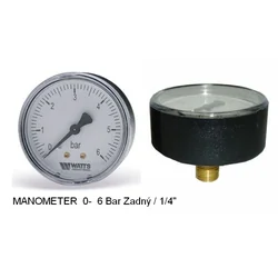 Manometer 0-6 bar achter 1/4&quot; Watt