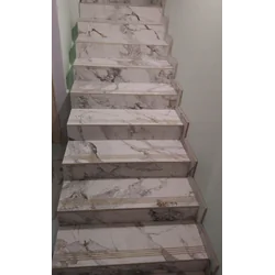 Marble-like shiny tiles for stairs GOLDEN VEIN 100x30 HIGH GLOSS