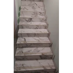 Marble-like shiny tiles for stairs GOLDEN VEIN 120x30 HIGH GLOSS