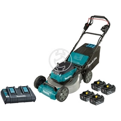 Mașină de tuns iarba autopropulsată cu baterie DLM536PG4 Makita 2 x 18 V | 530 mm | 2,5 - 5 km/h | 2300 m² | Fără perii de cărbune | 4 x 6 Ah baterie + încărcător