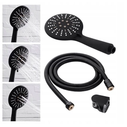 MATTE BLACK SHOWER HANDLE SET WITH HOLDER AND HOSE