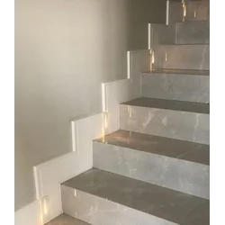 Matte gray tiles for stairs with 100x30 thread, anti-slip like stone