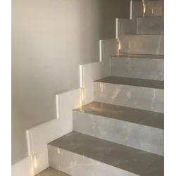 Matte gray tiles for stairs with 120x30 thread, anti-slip like stone