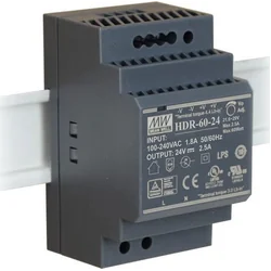 Mean Well-voeding 24V voor DIN-rail TH35 60W Mean Well HDR