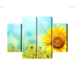 Mehrteiliges Bild Deko Sonnenblumen Blumen 3D