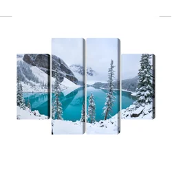 Mehrteiliges Bild Moraine Lake im Winter