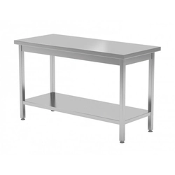 Mesa central com prateleira, aparafusada 1400 x 700 x 850 mm POLGAST 112147SK 112147SK