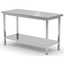 Mesa central de catering em aço inox com prateleira 100x80x85 Polgast 112108