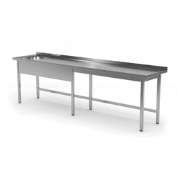 Mesa con fregadero sin estante - compartimento a la izquierda 2600 x 700 x 850 mm POLGAST 211267-6-L 211267-6-L